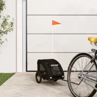Prolenta Maison Exclusive - Remorque pour vélo pour chiens, tissu Oxford noir et fer