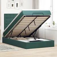 Prolenta Maison Exclusive - Cadre de lit ottoman avec matelas vert foncé 120x190 cm velours