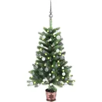 vidaXL BEI CLORIS Sapin de Noël artificiel avec éclairage & boules 90 cm Vert 2024 Nouveau8801777