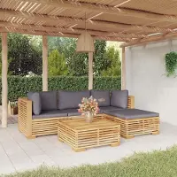 Prolenta Maison Exclusive - Ensemble de salon de jardin 5 pièces avec coussins, en teck massif