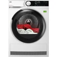 AEG Série 8000 TR8HD9A, Modèle sur pied, Chargement frontal, Pompe à chaleur, Blanc, Panneau pivotant, Écran tactile, Droite