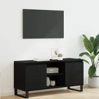 Prolenta Meuble TV exclusif - Dimensions : 104 x 35 x 50 cm - Couleur : Noir imitation chêne - Matériau : Panneau de particules