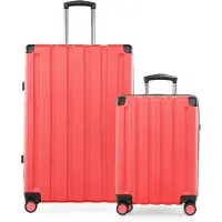 Hauptstadtkoffer Q-Damm - Set de 2 valises, grande valise XL Extension + valise cabine avion valise de bord + valise à roulettes check-in, trolleys avec doubles roulettes, TSA,Corail