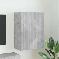 Prolenta Meuble TV mural exclusif - 59,5 x 31 x 80 cm, couleur gris béton, matériau bois