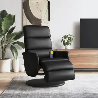 Prolenta Maison Exclusive - Fauteuil massant avec repose-pieds, revêtement en similicuir noir