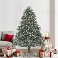 vidaXL Style élégant Arbre de Noël artificiel avec 300 LEDs Vert 140 x 140 x 210 cm - Arbres de Noël artificiels Hommie1340268 2parcel