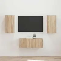 Prolenta Meuble TV exclusif - Ensemble de 2 pièces en bois imitation chêne Sonoma