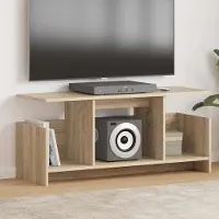 Prolenta Meuble TV exclusif - Dimensions : 102 x 35 x 45 cm - Matériau : panneaux de particules imitation chêne Sonoma
