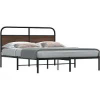 Prolenta Lit double exclusif - Structure de lit sans matelas, dimensions 150x200 cm, finition imitation chêne, couleur marron