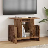 Prolenta Meuble TV exclusif - Support TV pour 2 téléviseurs, fabriqué en bois recyclé et en panneaux de particules