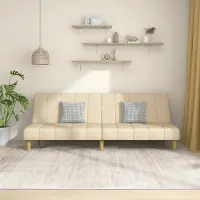 Prolenta Maison Exclusive - Canapé-lit 2 places, couleur crème, revêtement en tissu
