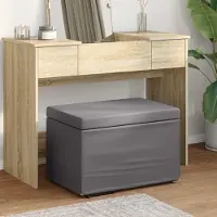 Prolenta Maison Exclusive - Tabouret gris, dimensions : 61 x 41 x 40 cm. Matériaux : similicuir et bois d'ingénierie