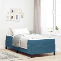 Prolenta Maison Exclusive - Cadre de lit bleu foncé, 90 x 190 cm, tissu
