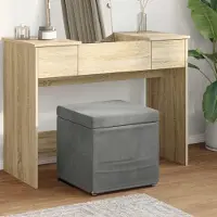 Prolenta Maison Exclusive - Tabouret gris foncé, 41 x 41 x 40 cm, revêtement en velours et structure en bois d'ingénierie
