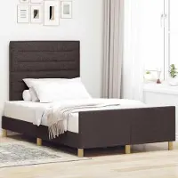 Prolenta Maison Exclusive - Cadre de lit avec tête de lit marron foncé 120 x 200 cm, tissu