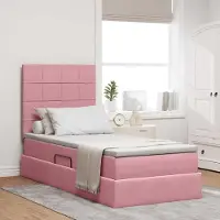 Prolenta Maison Exclusive - Lit coffre avec matelas Rosa 90 x 190 cm, velours