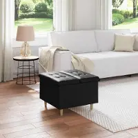 Prolenta Maison Exclusive - Coffre Ottoman avec rangement, noir, 60 x 60 x 45 cm, similicuir