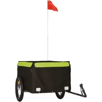 Syfax Remorque de vélo noir et vert 45 kg fer