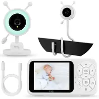 Lionelo Babyphone Babyline 3.4 avec caméra, écran LCD 3,5 pouces, VOX, vision nocturne, interphone, veilleuse, portée 300 m