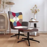 Prolenta Maison Exclusive - Fauteuil de détente avec repose-pieds en tissu patchwork