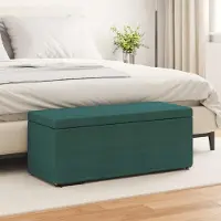 Prolenta Maison Exclusive - Tabouret vert foncé, dimensions : 101 x 41 x 40 cm, revêtement en tissu et structure en bois compressé