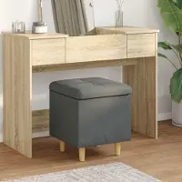 Prolenta Maison Exclusive - Coffre Ottoman avec rangement, gris foncé, 40 x 40 x 45 cm, tissu