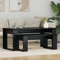Prolenta Maison Exclusive - Ensemble de deux tables basses, imitation bois chêne noir, dimensions : 100 x 50 x 42 cm