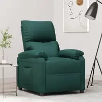 Prolenta Maison Exclusive - Fauteuil relax tissu vert foncé
