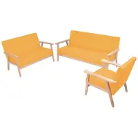 Prolenta Maison Exclusive - Ensemble de canapé 3 pcs Tissu jaune