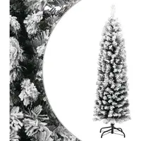 Prolenta Maison Exclusive - Sapin de Noël artificiel élancé, vert neige, 150 cm, PVC