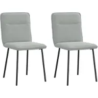 Syfax Chaises à manger lot de 2 Gris clair Velours