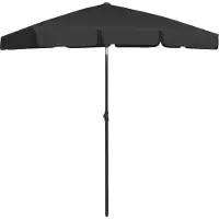 vidaXL Parasol de plage haut de gamme Noir 180x120 cm, ANTI-UV DE12968