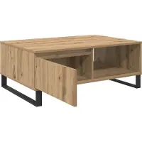 Syfax Table basse Chêne artisanal 90 x 60 x 35 cm Bois d'ingénierie