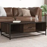 Prolenta Maison Exclusive - Table basse aspect chêne brun 100x57x35 cm Matériau dérivé du bois Métal