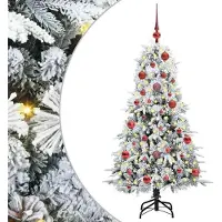 Syfax Sapin de Noël Artificiel à Branches Articulées Blanc 150 cm