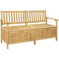 Syfax Banc de rangement 2 -Seater 148 x 63 x 84 cm Acacia massif