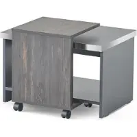 Xl Moebel Gmbh Table basse Gris uni Bureau Salon Rectangle avec étagère