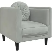 Syfax Fauteuil avec coussin gris clair Velours