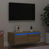 Prolenta Maison Exclusive - Meuble TV avec éclairage LED Chêne Sonoma 75x35,5x25 cm