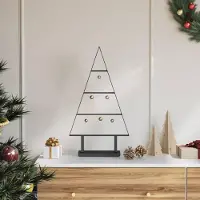Prolenta Maison Exclusive - Sapin de Noël métallique avec support Noir 60 cm Acier