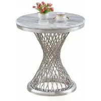 AEA Table d'appoint ronde Table basse en acier inoxydable de luxe Meubles de salon Tables rondes