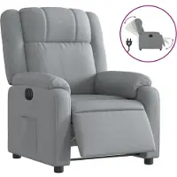 Syfax Fauteuil inclinable électrique Gris clair Tissu