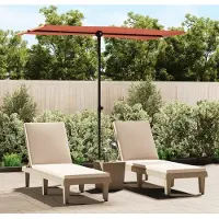 Prolenta Maison Exclusive - Parasol avec mât en aluminium, dimensions 180x110 cm, couleur terracotta
