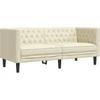 Syfax Canapé Chesterfield 2 places crème similicuir