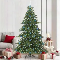 Prolenta Arbre de Noël artificiel pliable, vert, 210 cm, en PVC et en acier