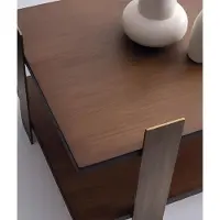 AEA Set de table moderne pour salon Tables en bois brun Tables basses 3 pièces