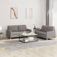 Prolenta Maison Exclusive - Ensemble de canapés 2 pièces avec coussins, tissu taupe
