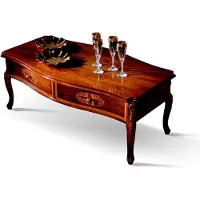 AEA Holz Italienische Möbel Barock Stil Luxus Braun Couchtisch Wohnzimmer Tisch