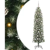 Prolenta Maison Exclusive - Sapin de Noël artificiel élancé, vert et blanc, 180 cm