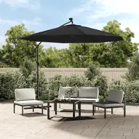 Prolenta Maison Exclusive - Tissu de remplacement pour parasol déporté Noir 350 cm
